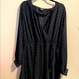 City Chic polka dot dress black and grey